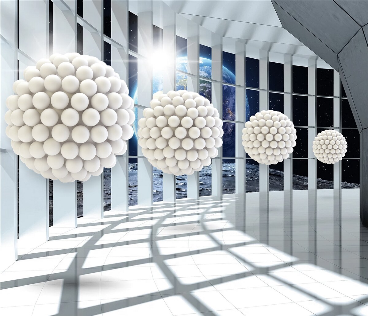 Fototapeta kule kul unoszące się w nocnym przejściu