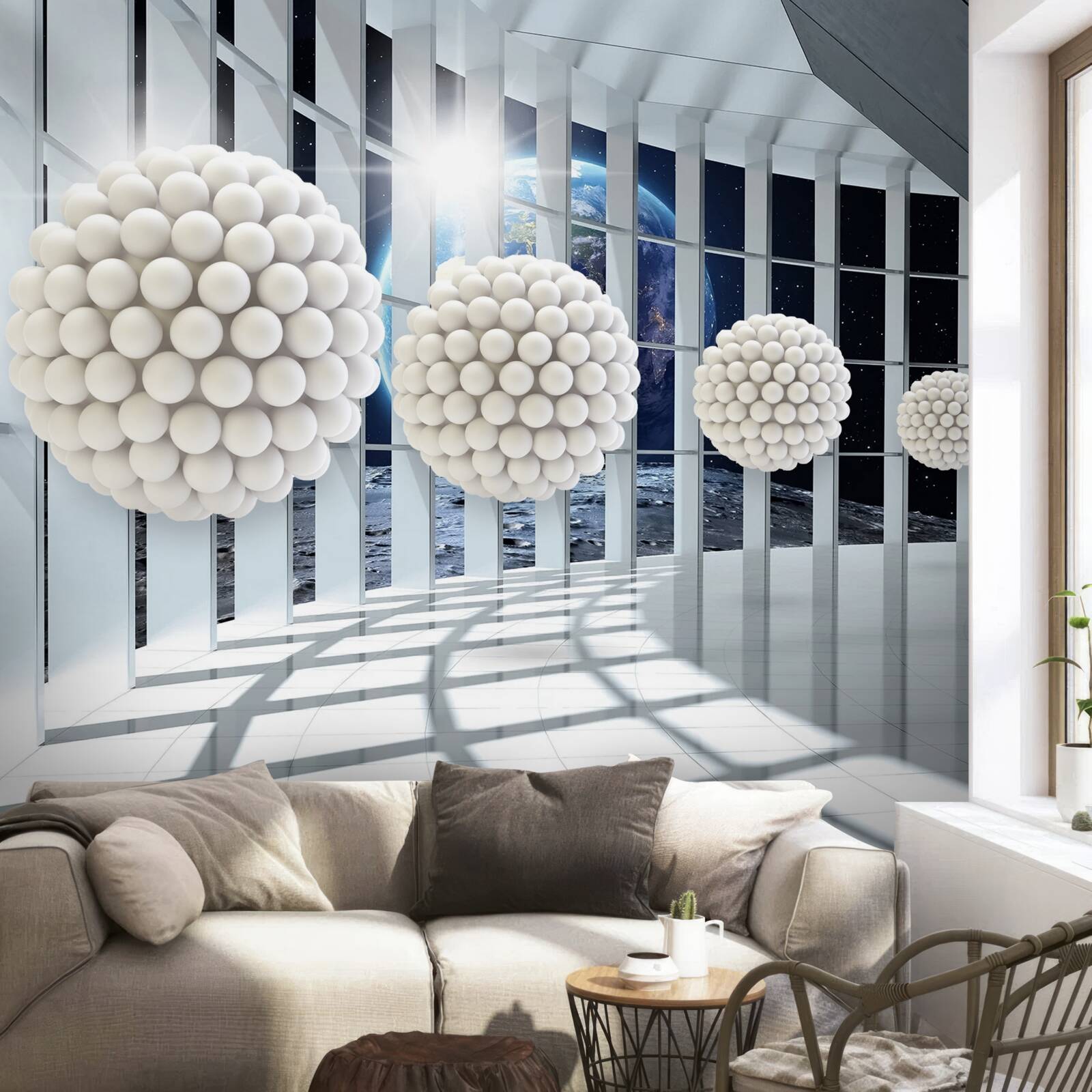 Fototapeta kule kul unoszące się w nocnym przejściu