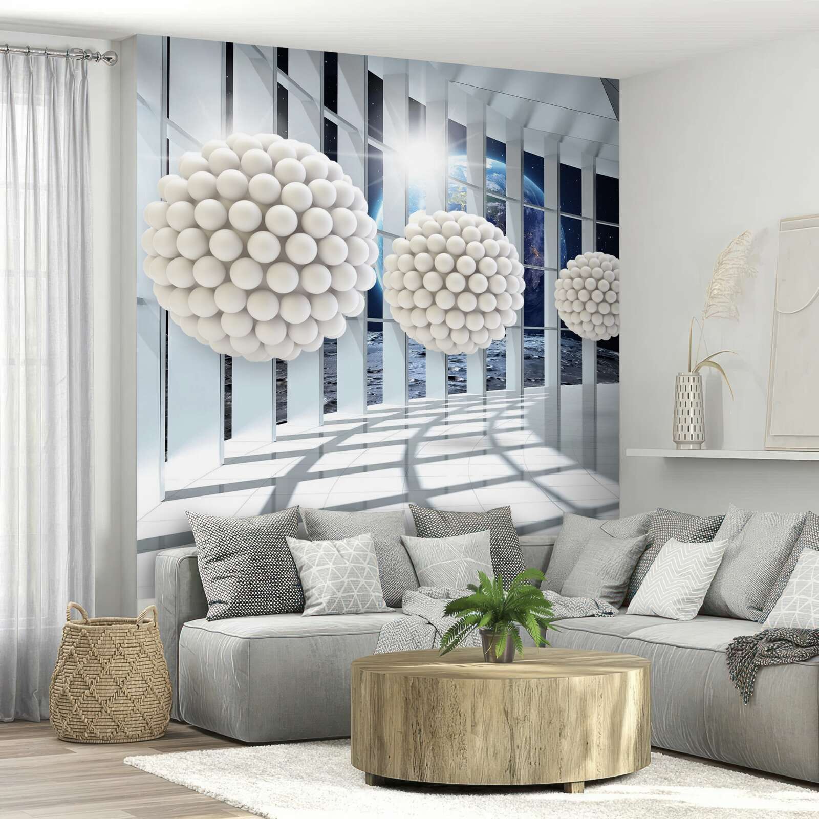 Fototapeta kule kul unoszące się w nocnym przejściu