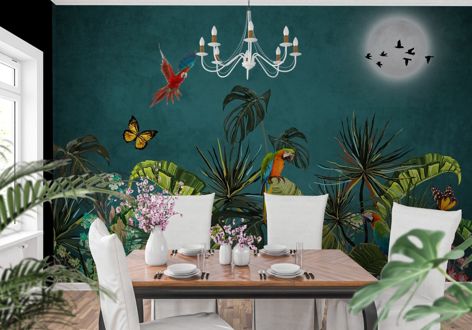 Fototapeta las tropikalny pod osłoną nocy