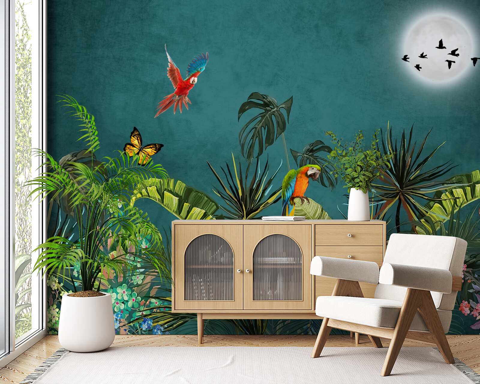 Fototapeta las tropikalny pod osłoną nocy