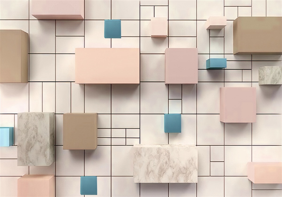 Fototapeta przestronne prostokąty unoszące się w powietrzu