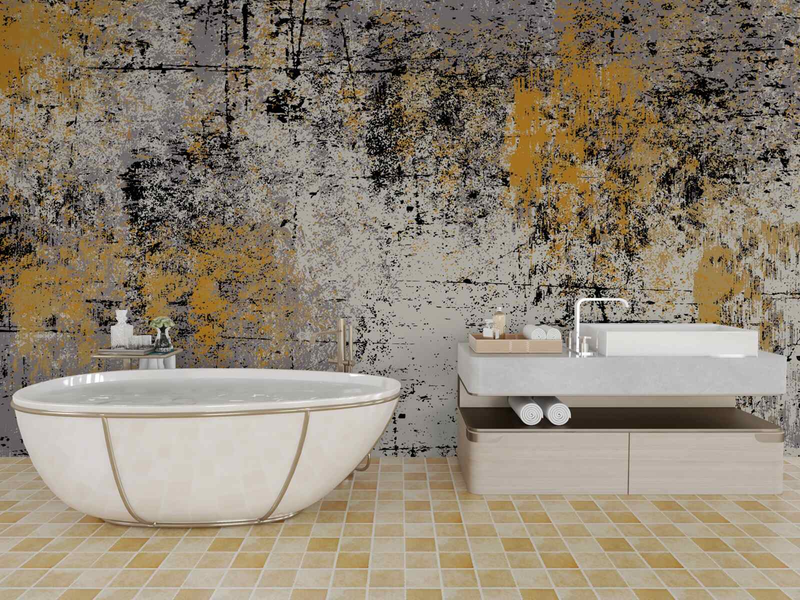 Fototapeta abstrakcja na spokojnym jesiennym brzegu