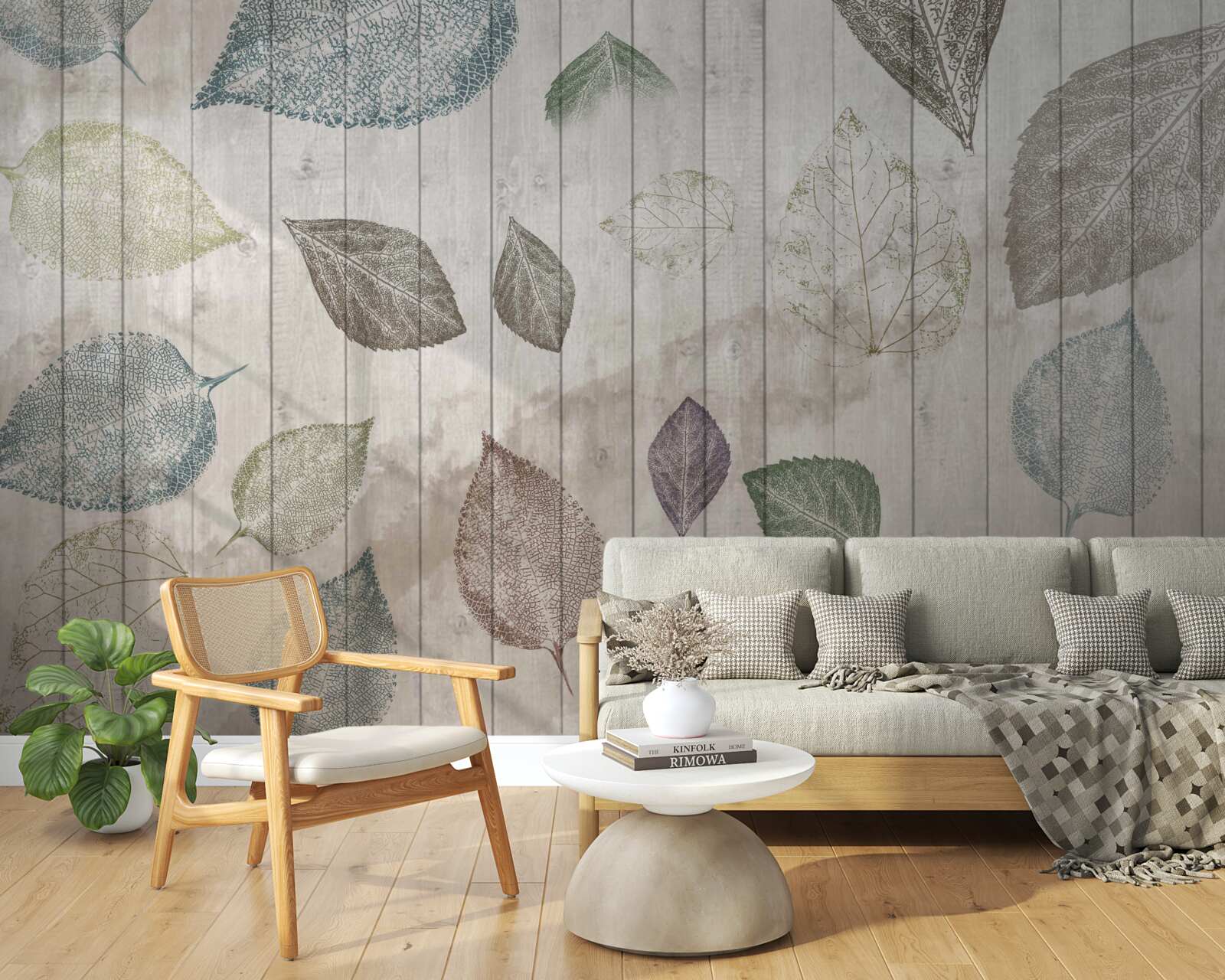 Fototapeta akwarela ślady jesieni