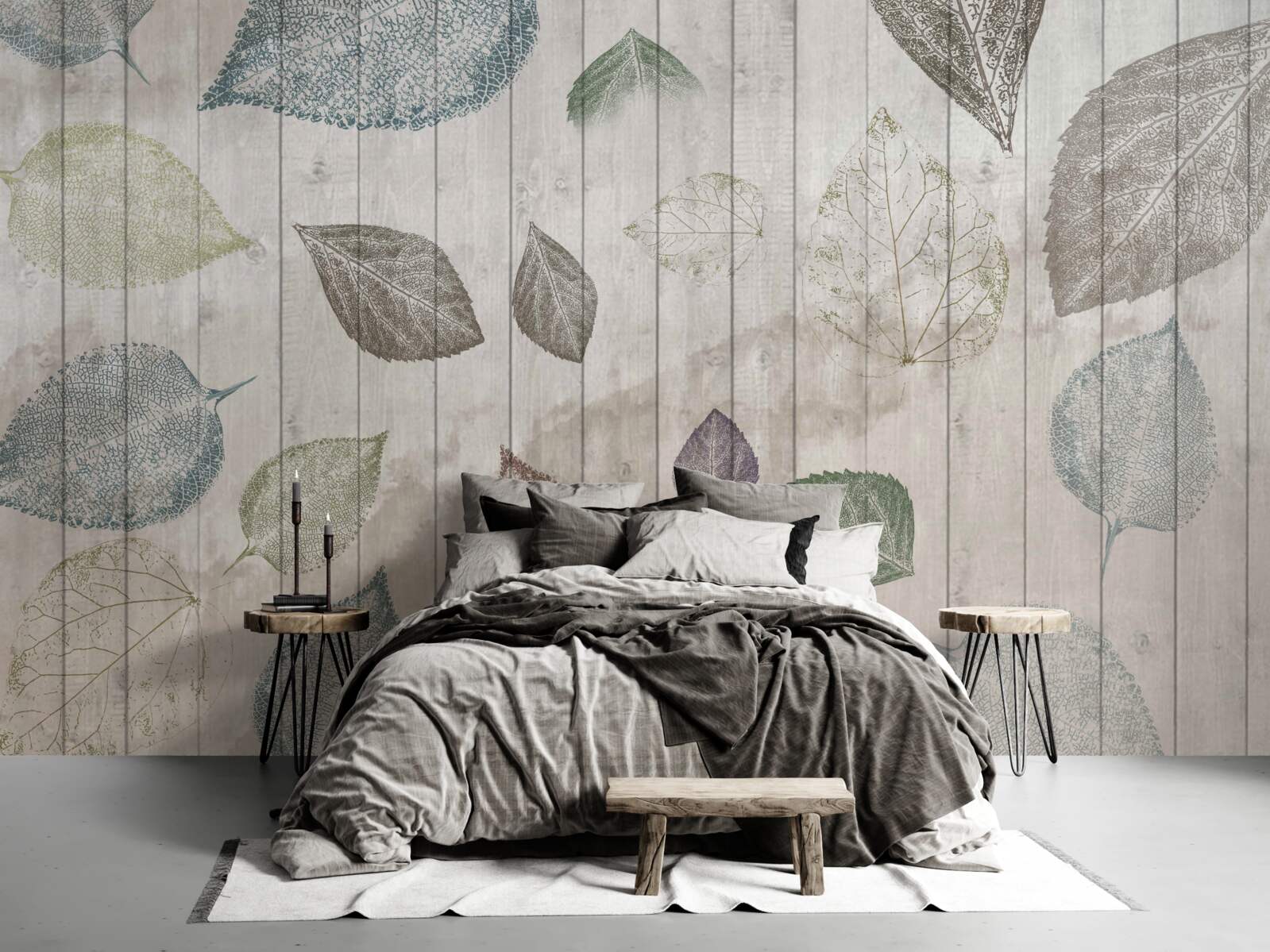 Fototapeta akwarela ślady jesieni