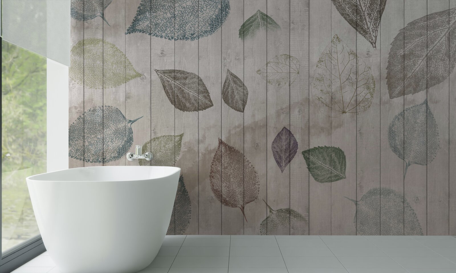 Fototapeta akwarela ślady jesieni