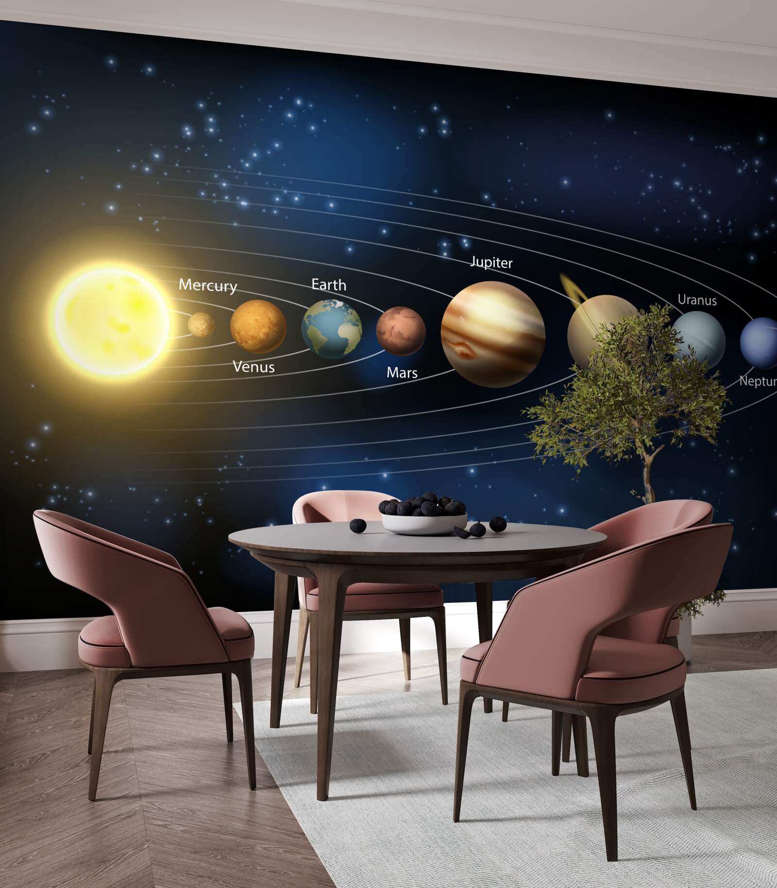 Fototapeta kolejność rotacji planet wokół naszej galaktyki