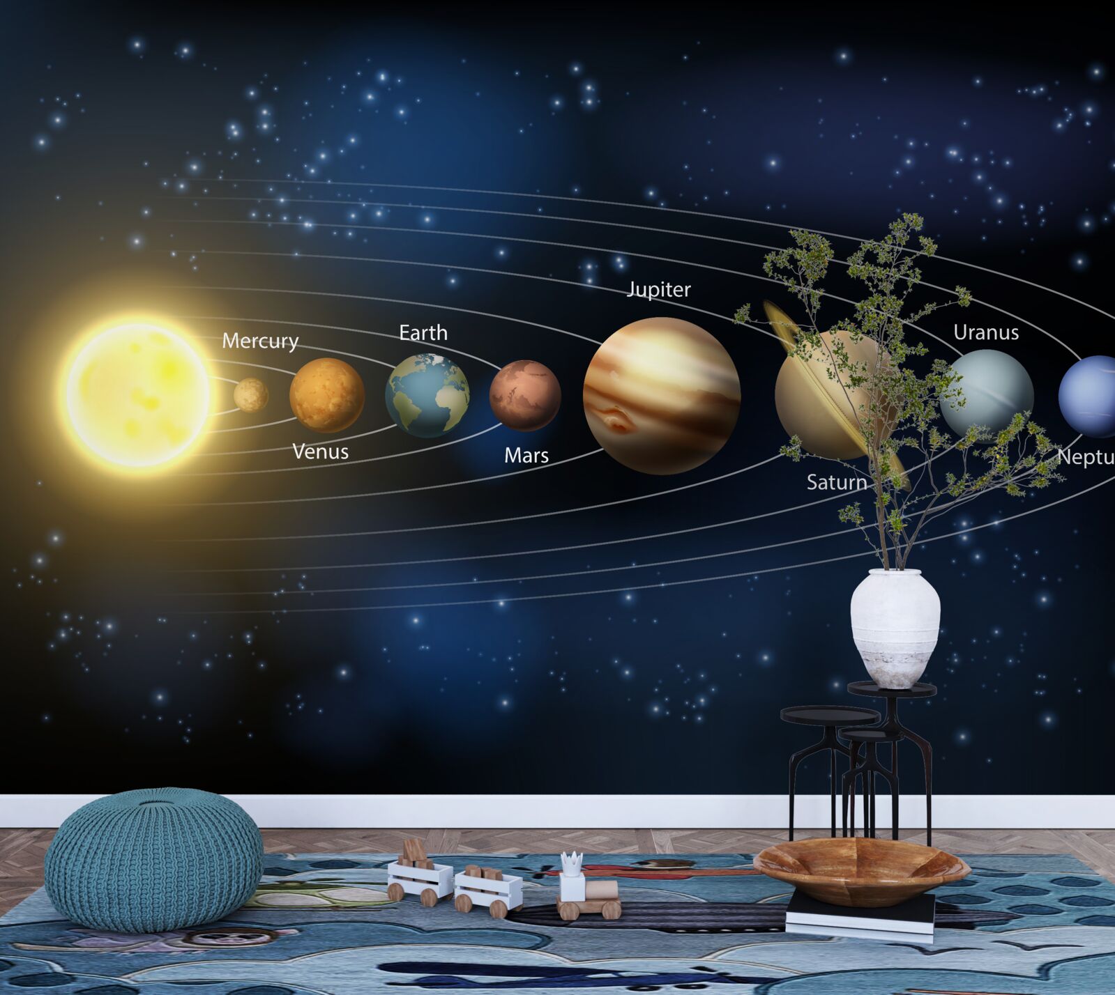 Fototapeta kolejność rotacji planet wokół naszej galaktyki