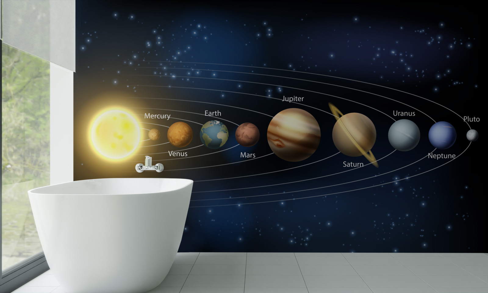 Fototapeta kolejność rotacji planet wokół naszej galaktyki