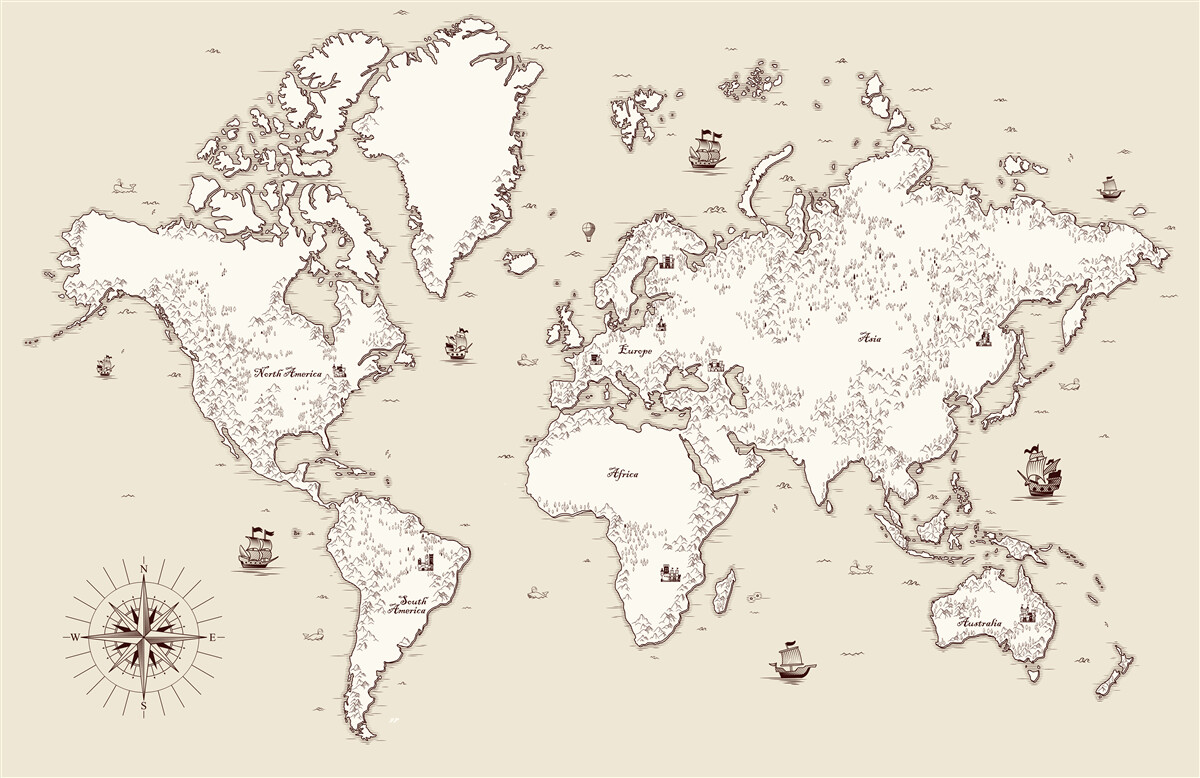 Fototapeta mapa świata bez oznaczeń i symboli