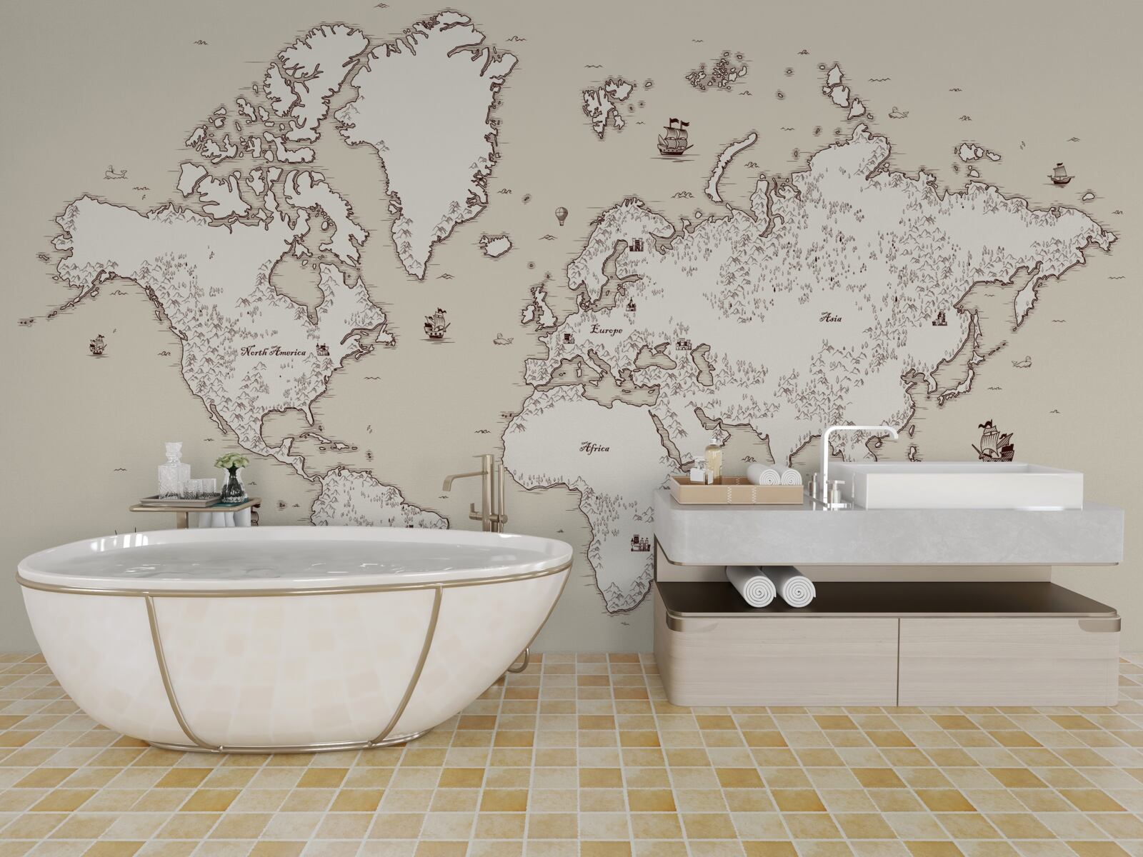 Fototapeta mapa świata bez oznaczeń i symboli