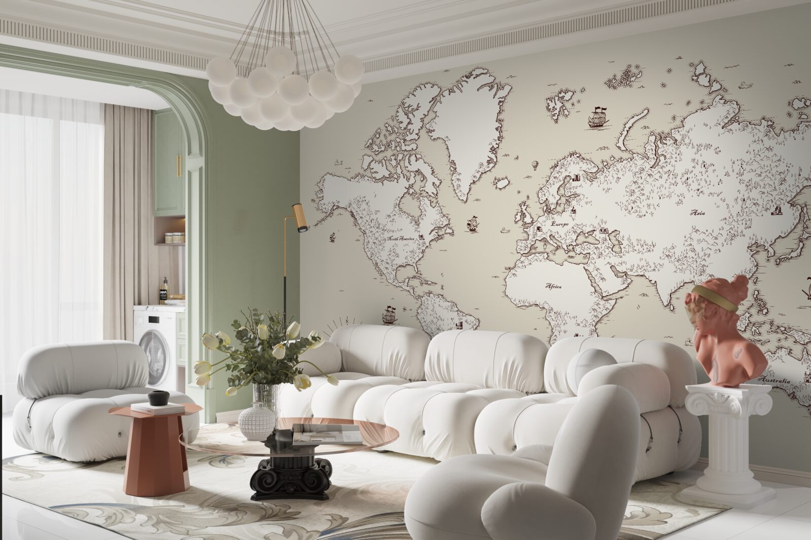 Fototapeta mapa świata bez oznaczeń i symboli