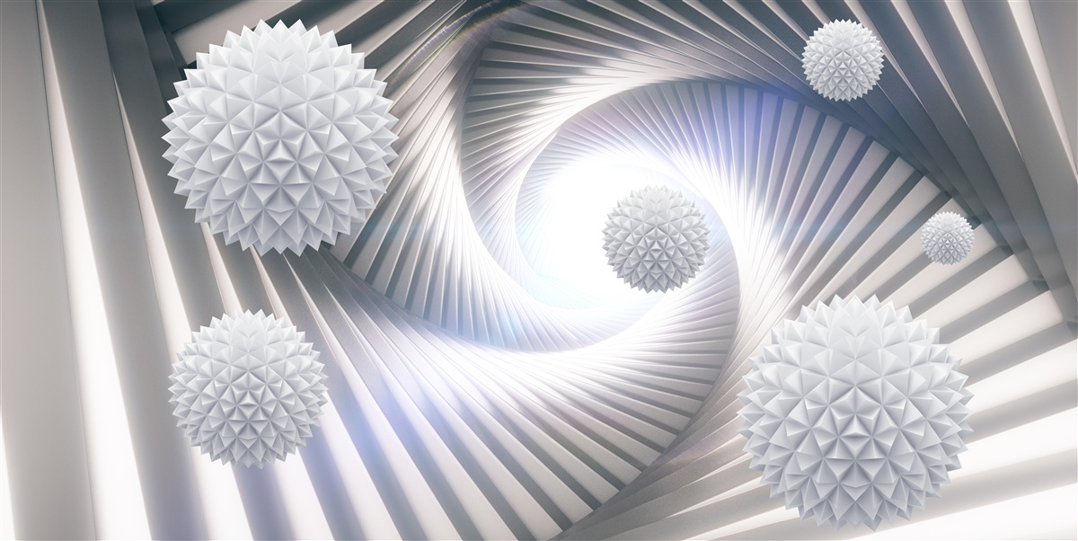 Fototapeta koronkowy wir schodkowych białych kul