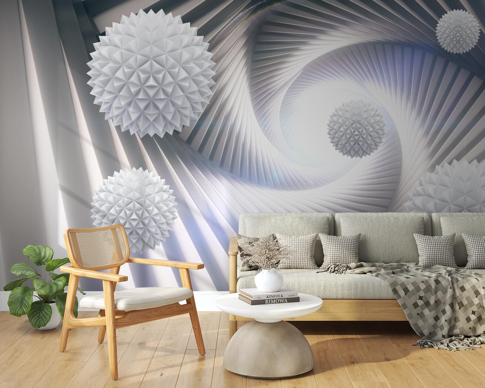 Fototapeta koronkowy wir schodkowych białych kul