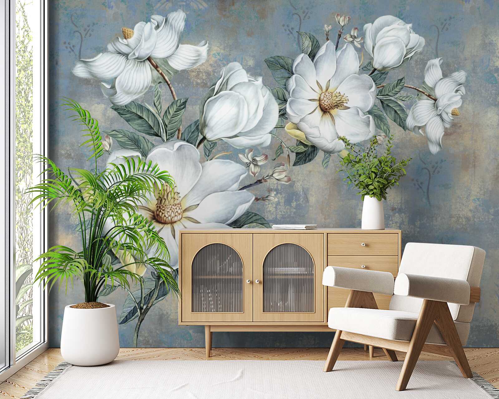 Fototapeta pąki białej lilii spoczywają na powierzchni wody