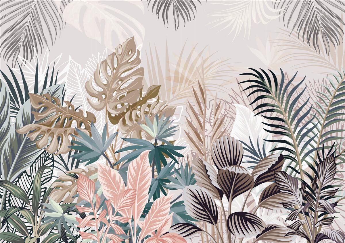 Fototapeta roślinność o różnych kształtach i odcieniach