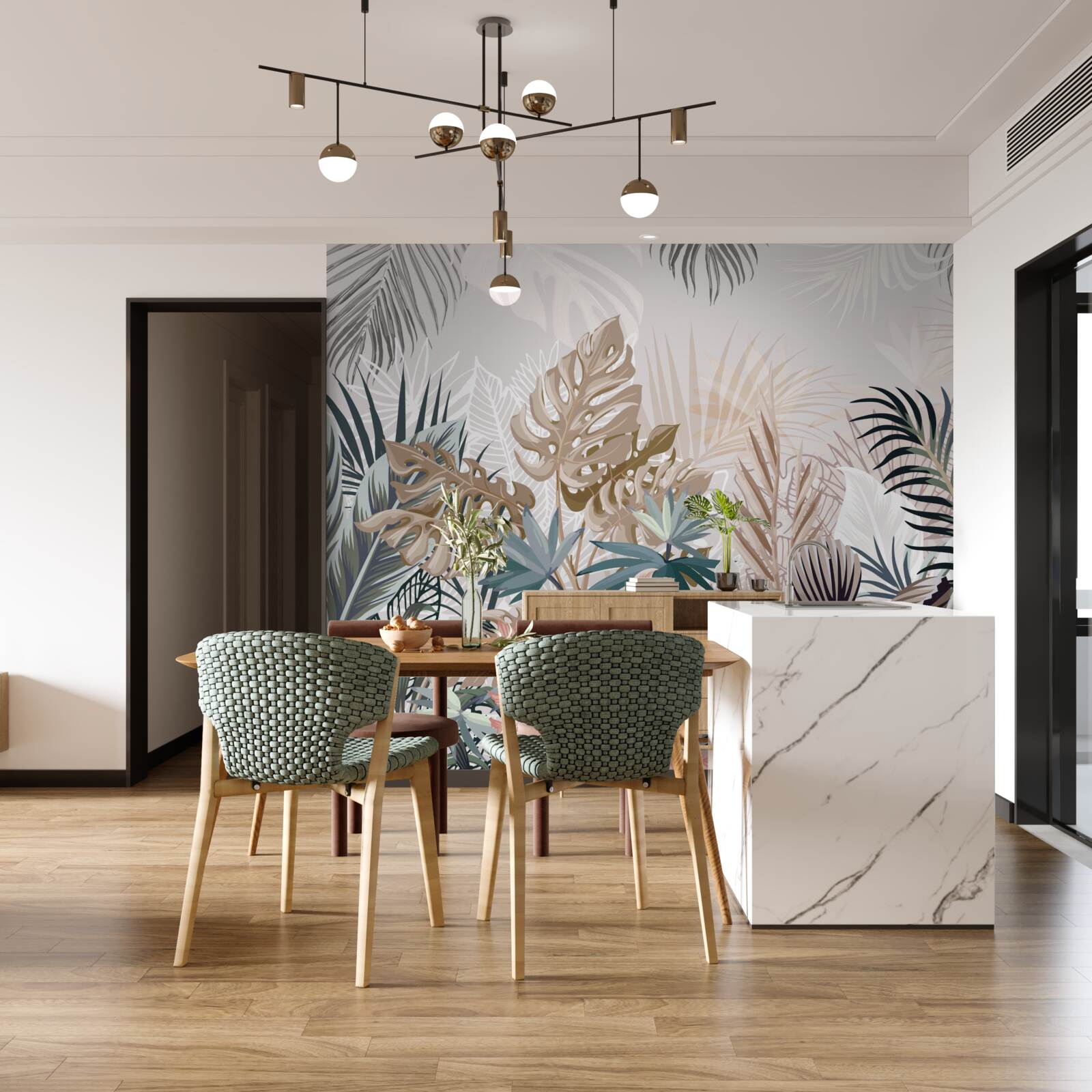 Fototapeta roślinność o różnych kształtach i odcieniach