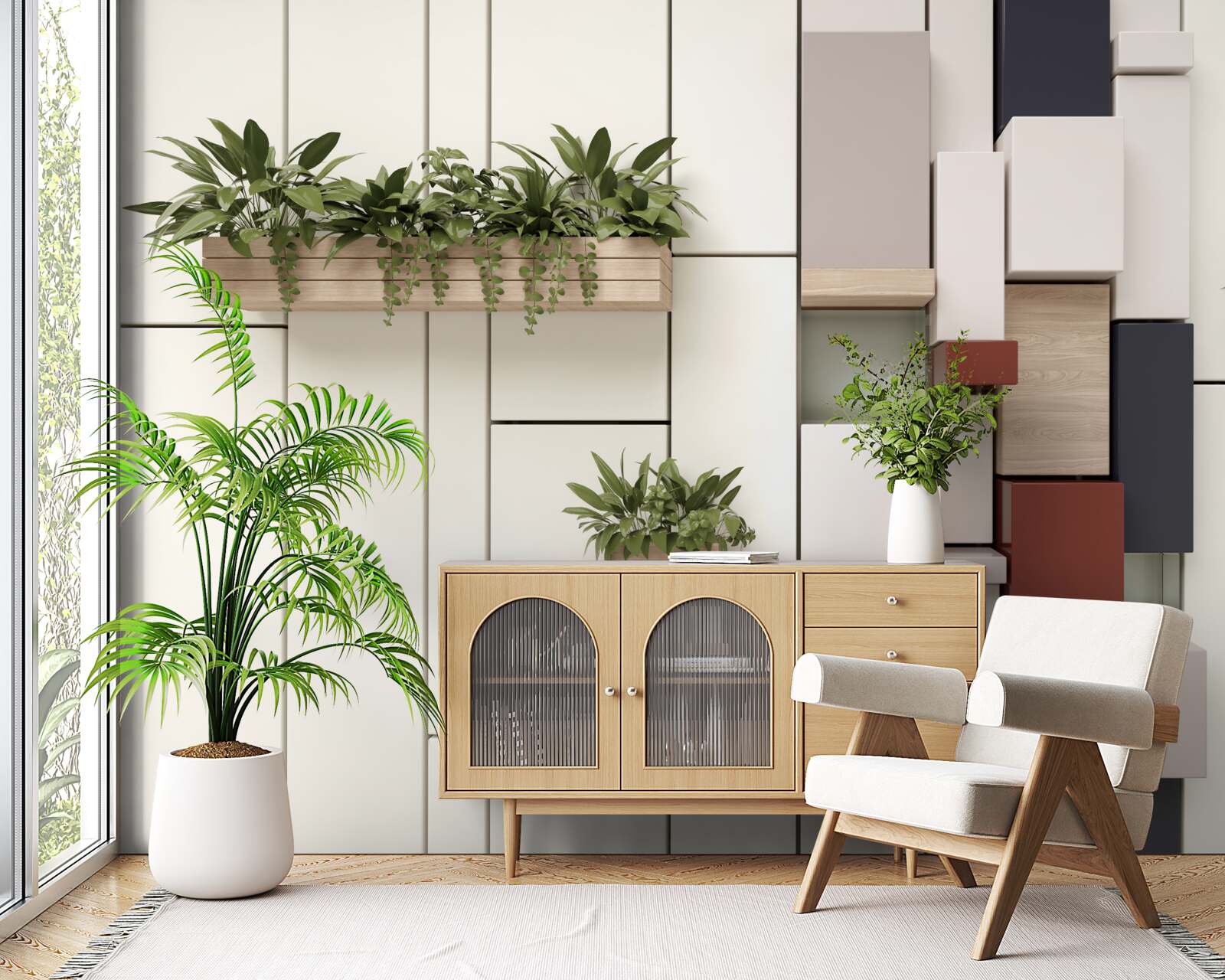 Fototapeta zielone rośliny w doniczkach