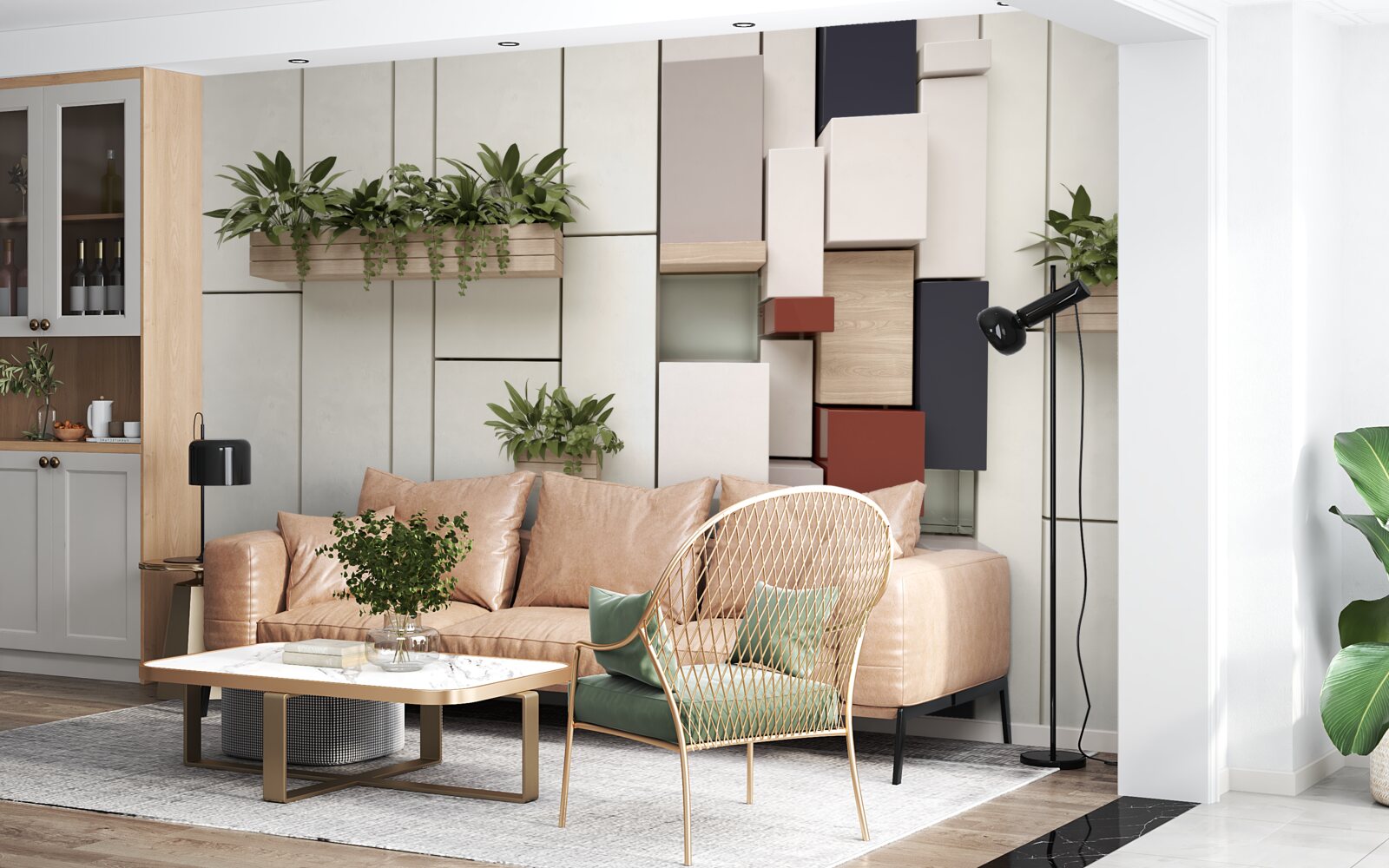 Fototapeta zielone rośliny w doniczkach