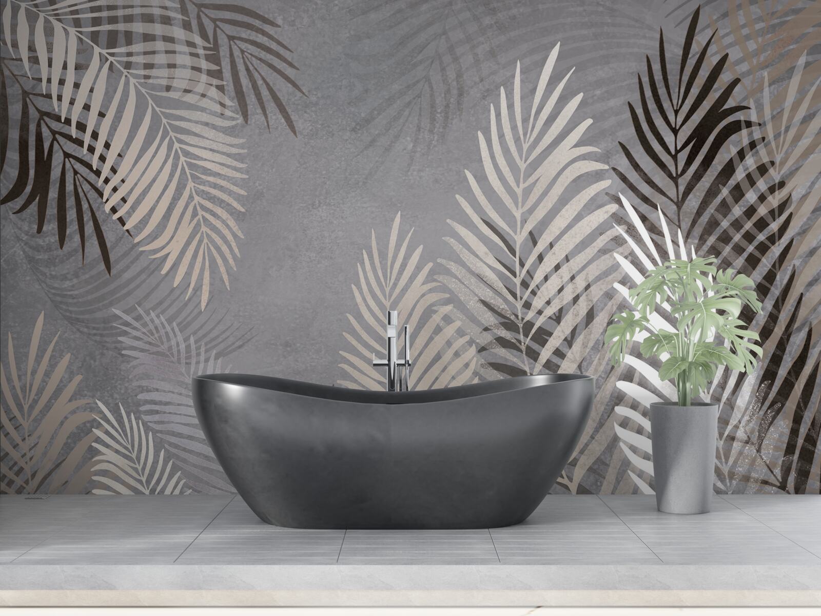 Fototapeta duże cienkie liście są białe