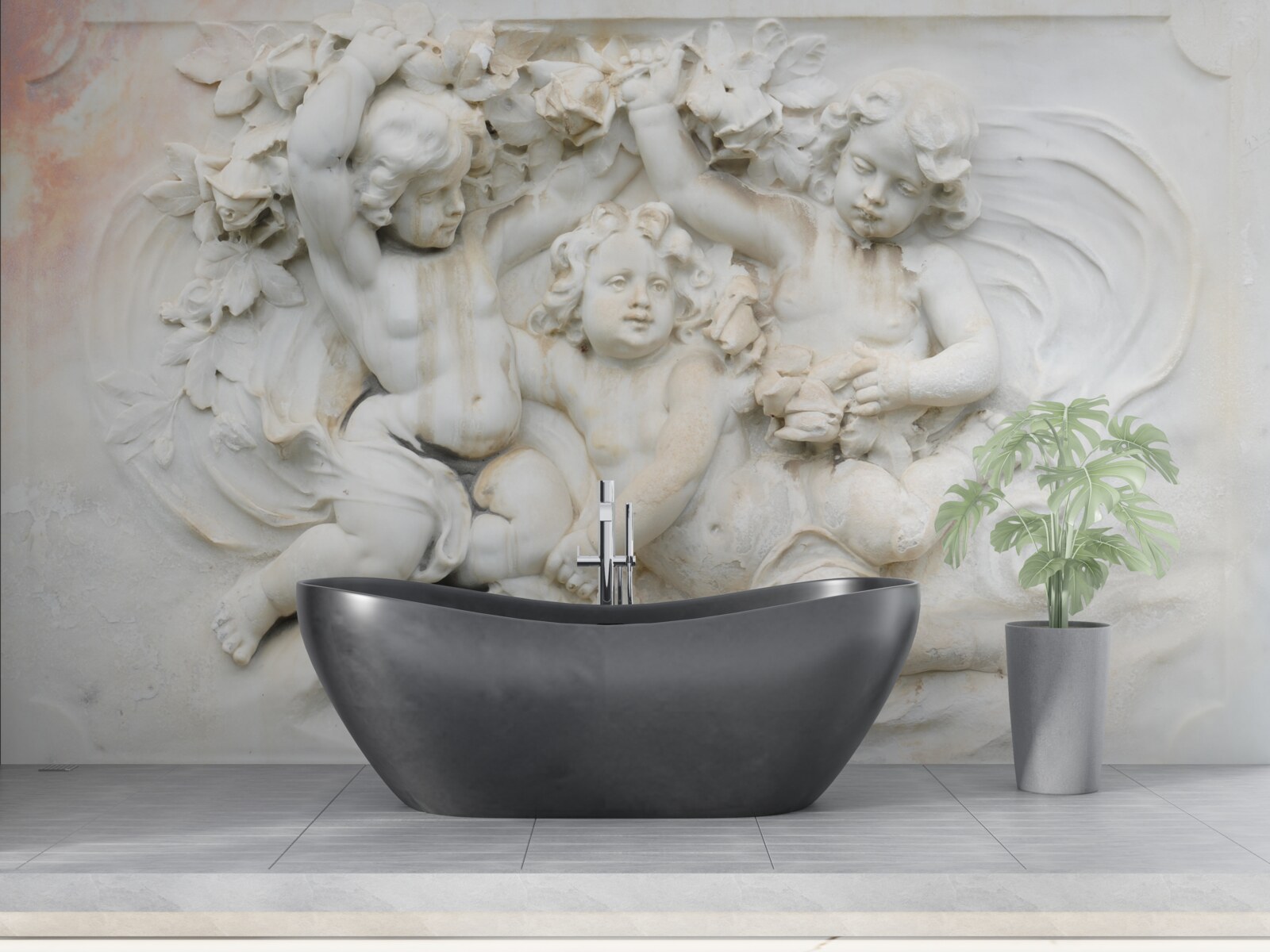 Fototapeta rzeźby aniołów wykonane z kamienia