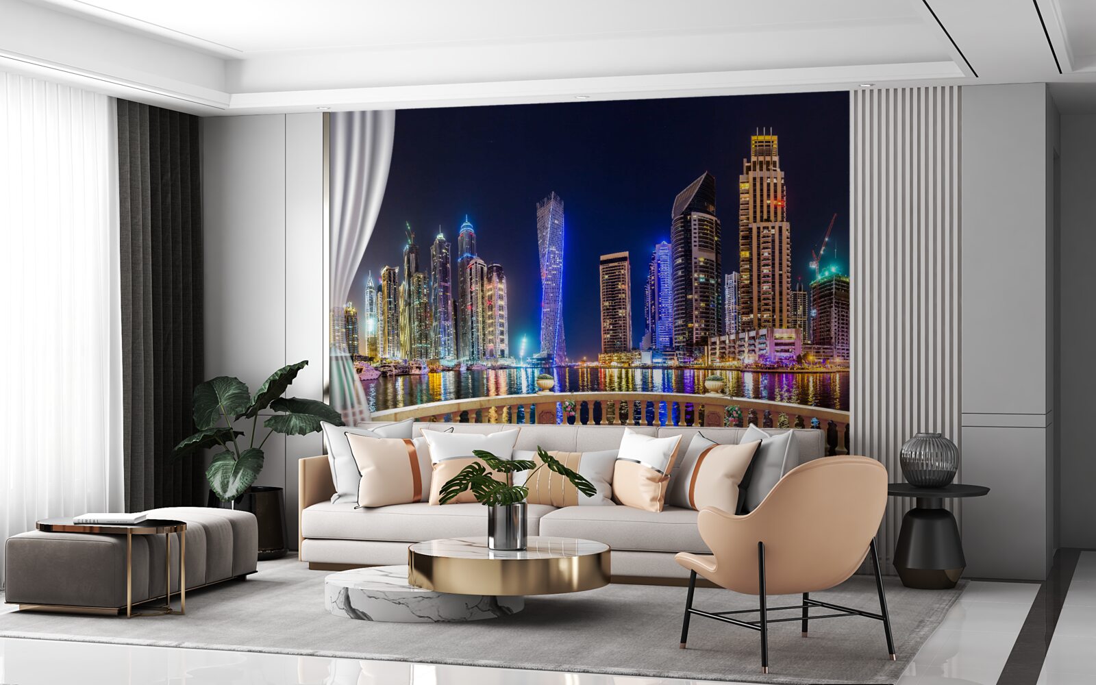 Fototapeta miasto nocą wygląda niesamowicie pięknie