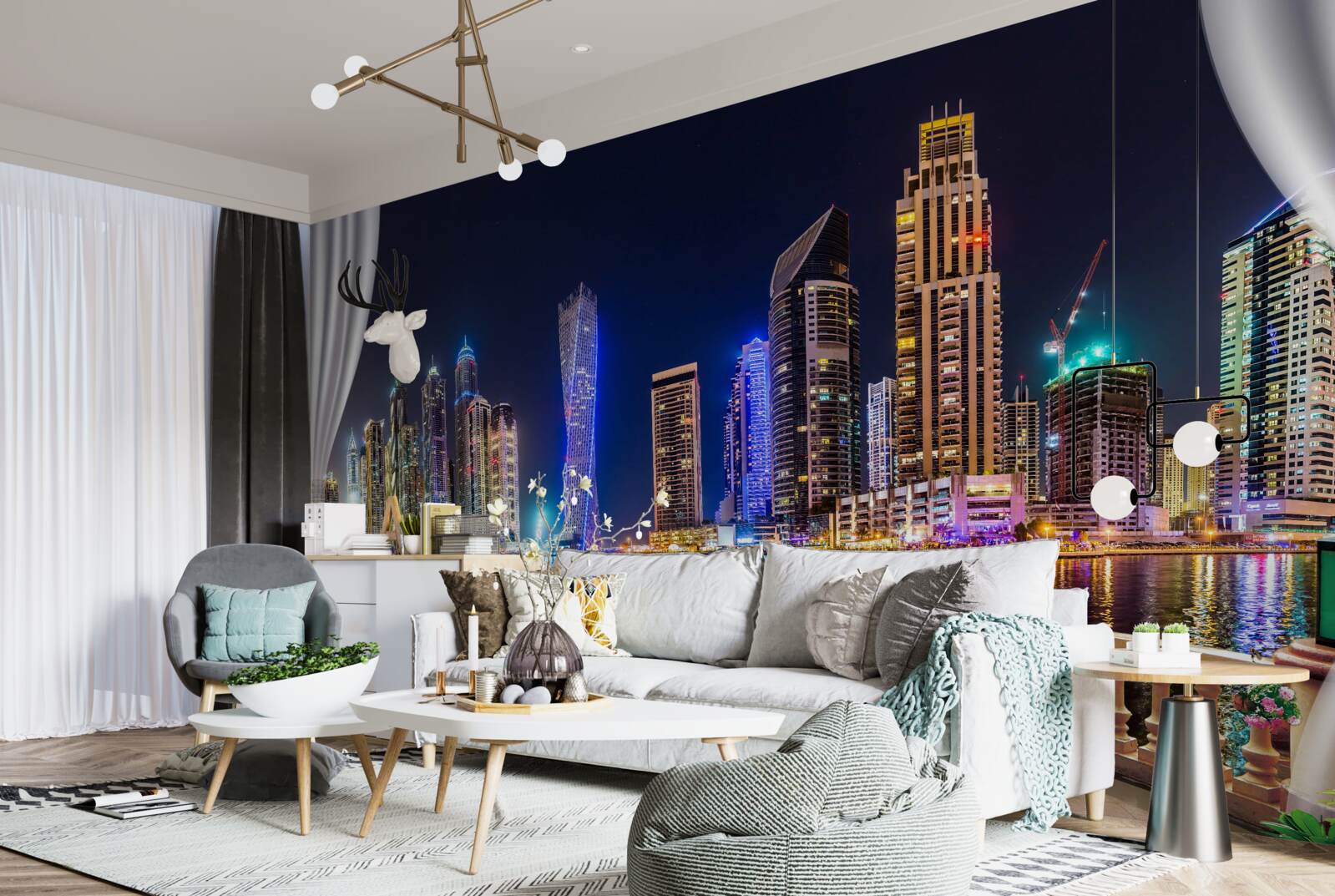 Fototapeta miasto nocą wygląda niesamowicie pięknie