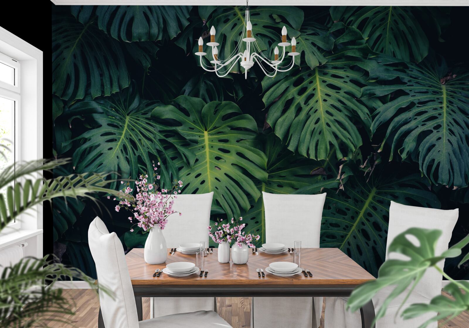 Fototapeta zielone liście dużych palm