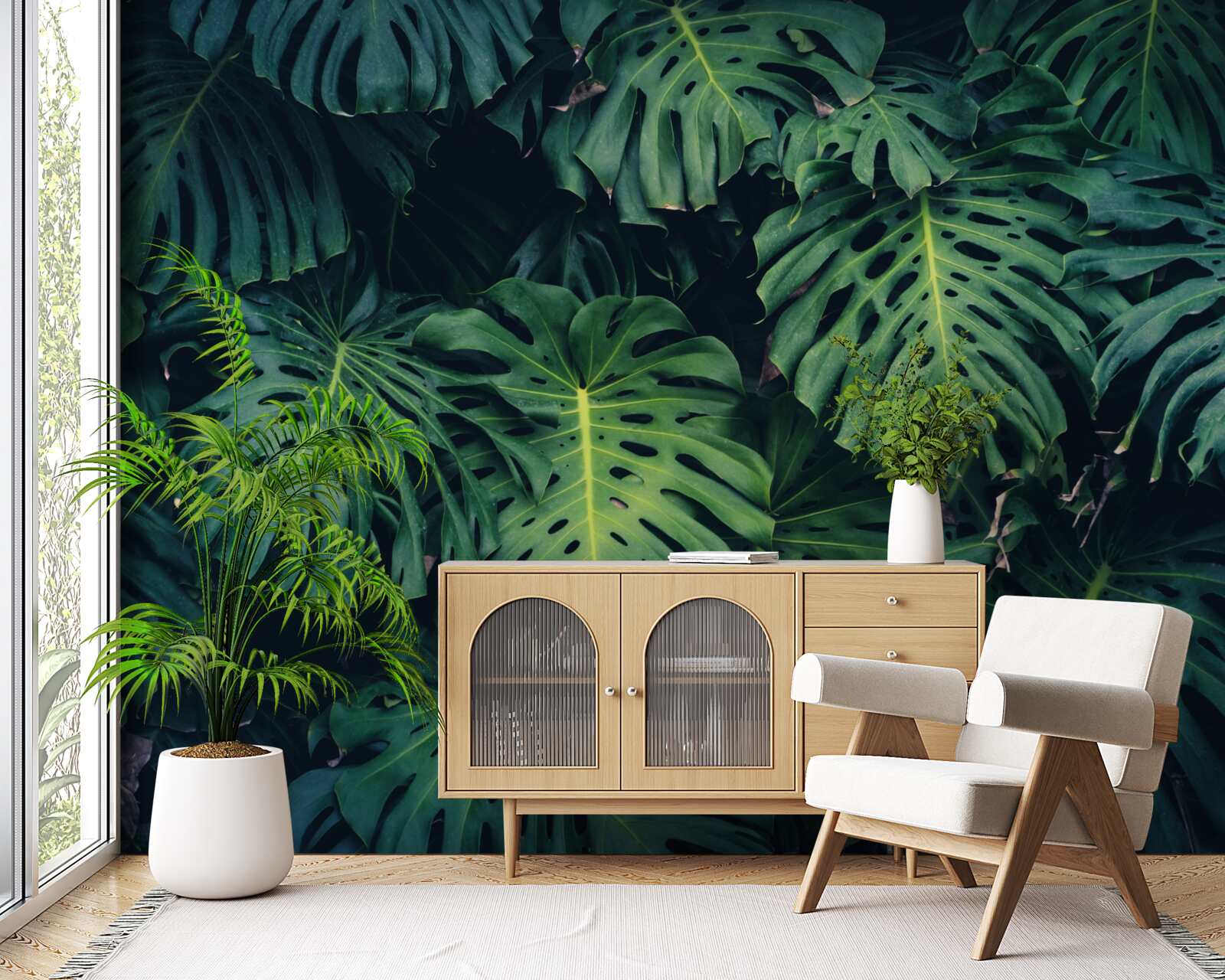 Fototapeta zielone liście dużych palm