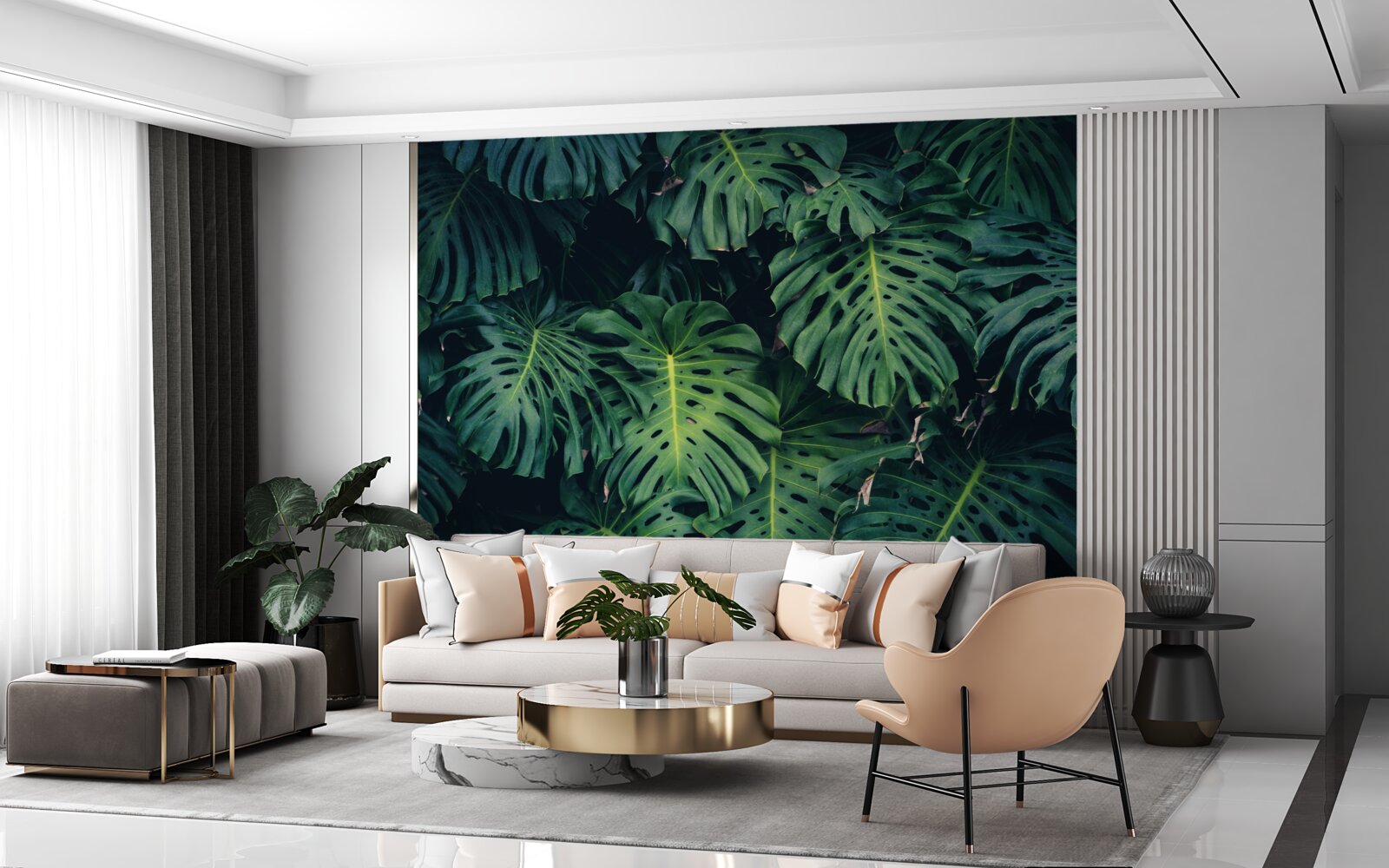 Fototapeta zielone liście dużych palm