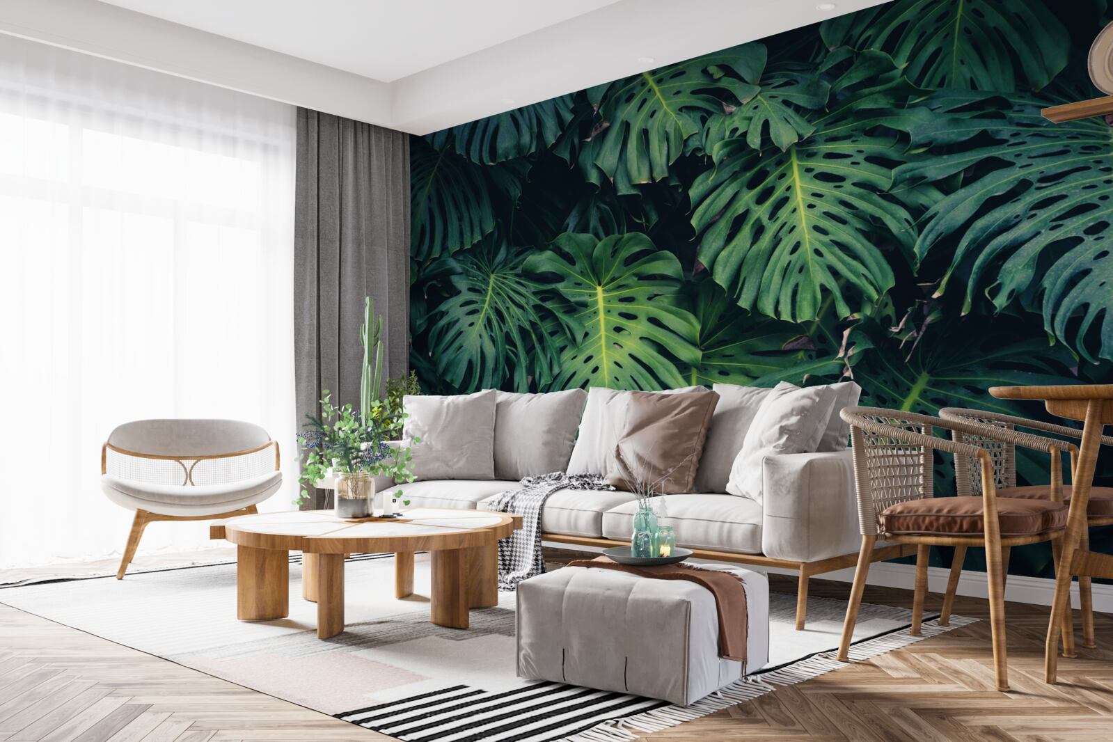 Fototapeta zielone liście dużych palm