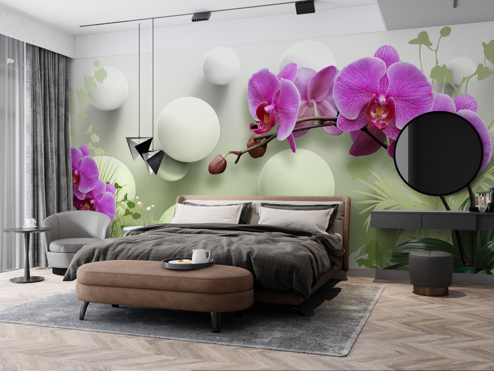 Fototapeta storczyki w odcieniach bieli i fioletu