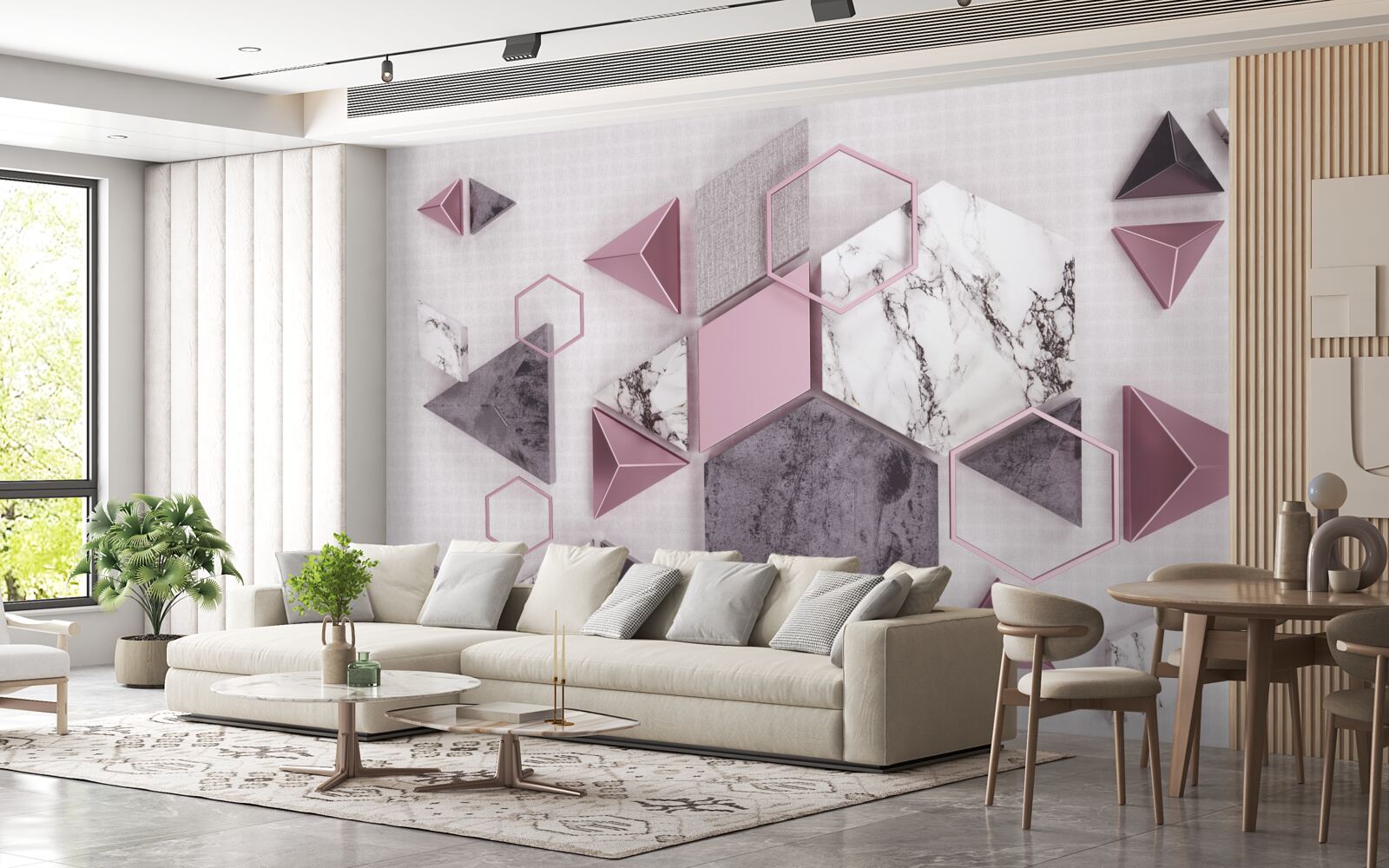 Fototapeta marmurowe obrazy geometryczne