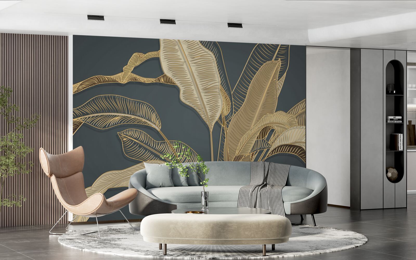 Fototapeta skręcone złote liście