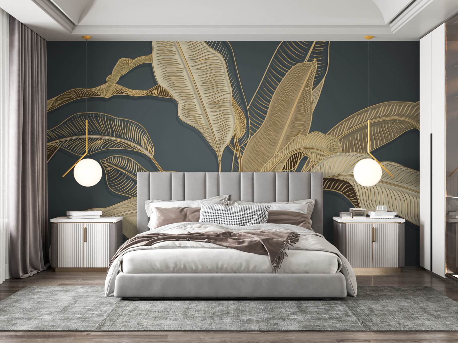 Fototapeta skręcone złote liście