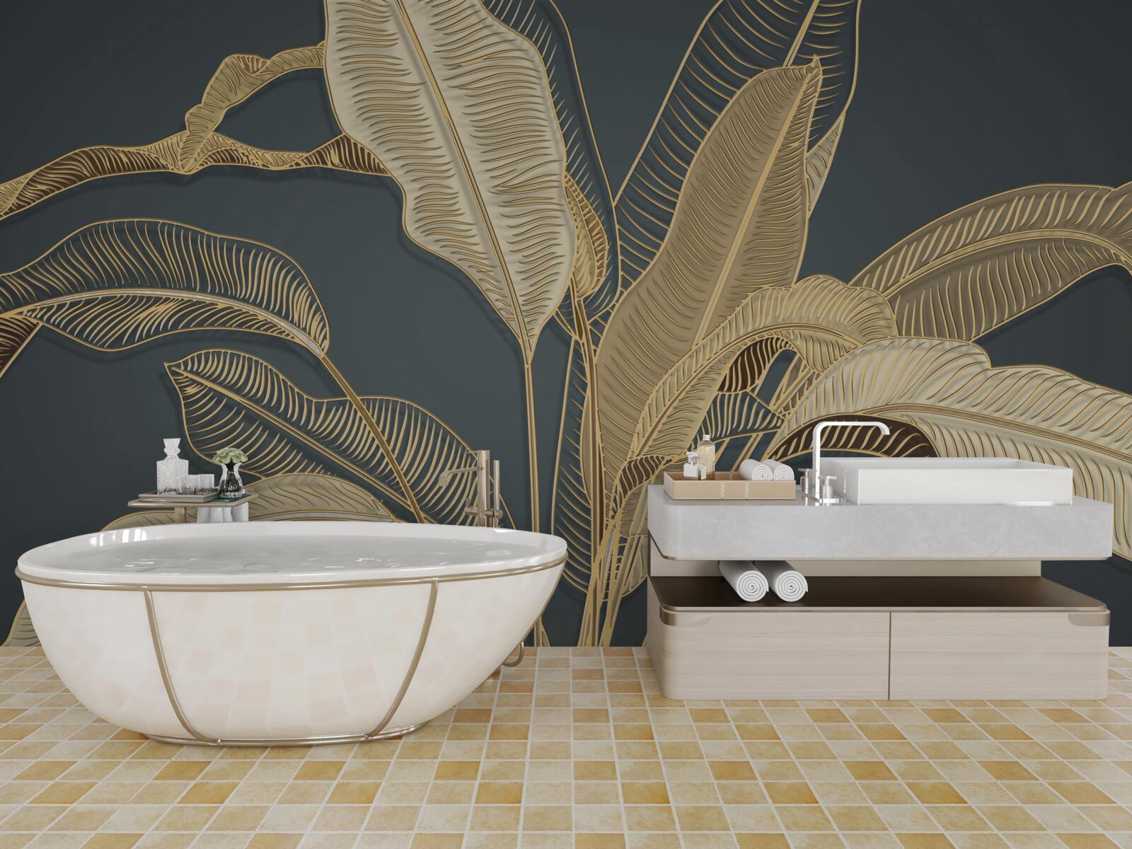 Fototapeta skręcone złote liście