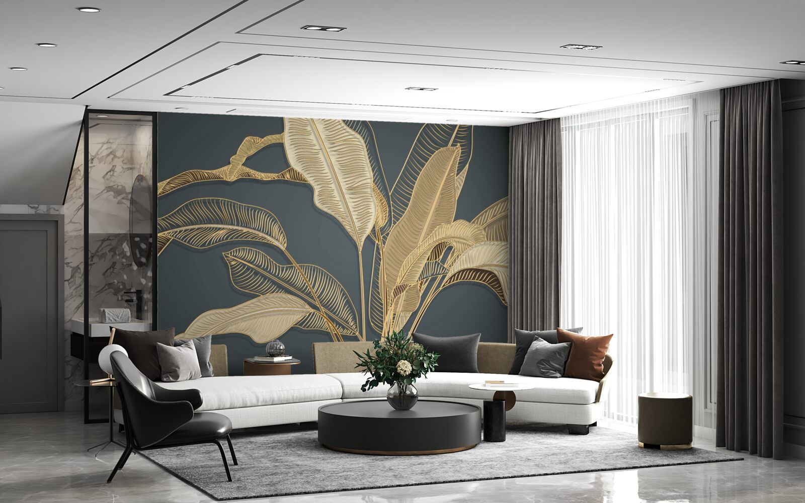 Fototapeta skręcone złote liście