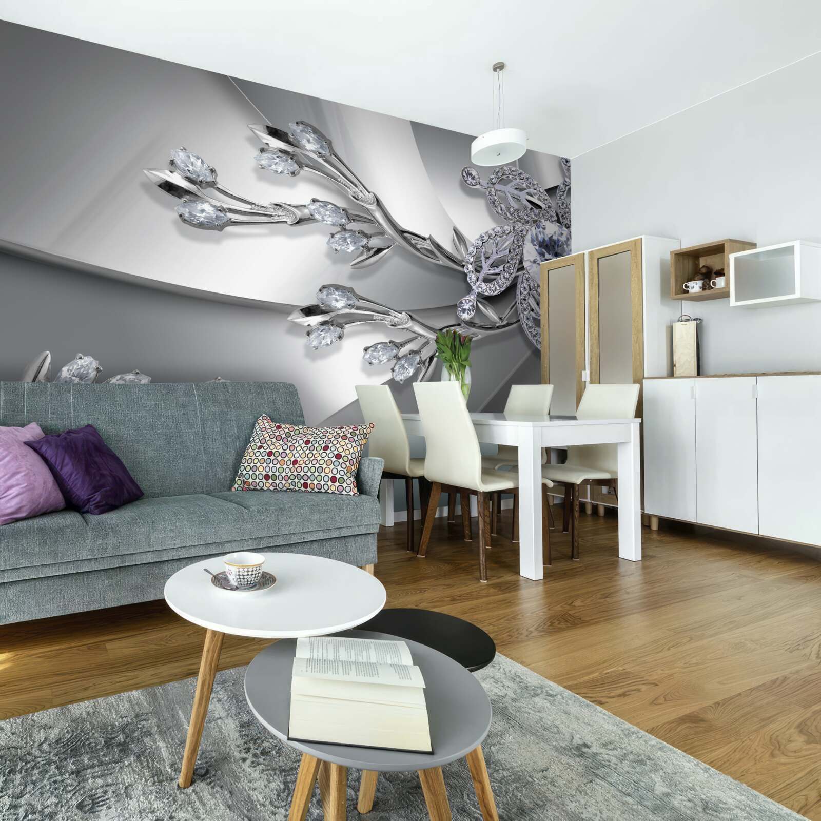 Fototapeta pączek i gałęzie wykonane z kamieni