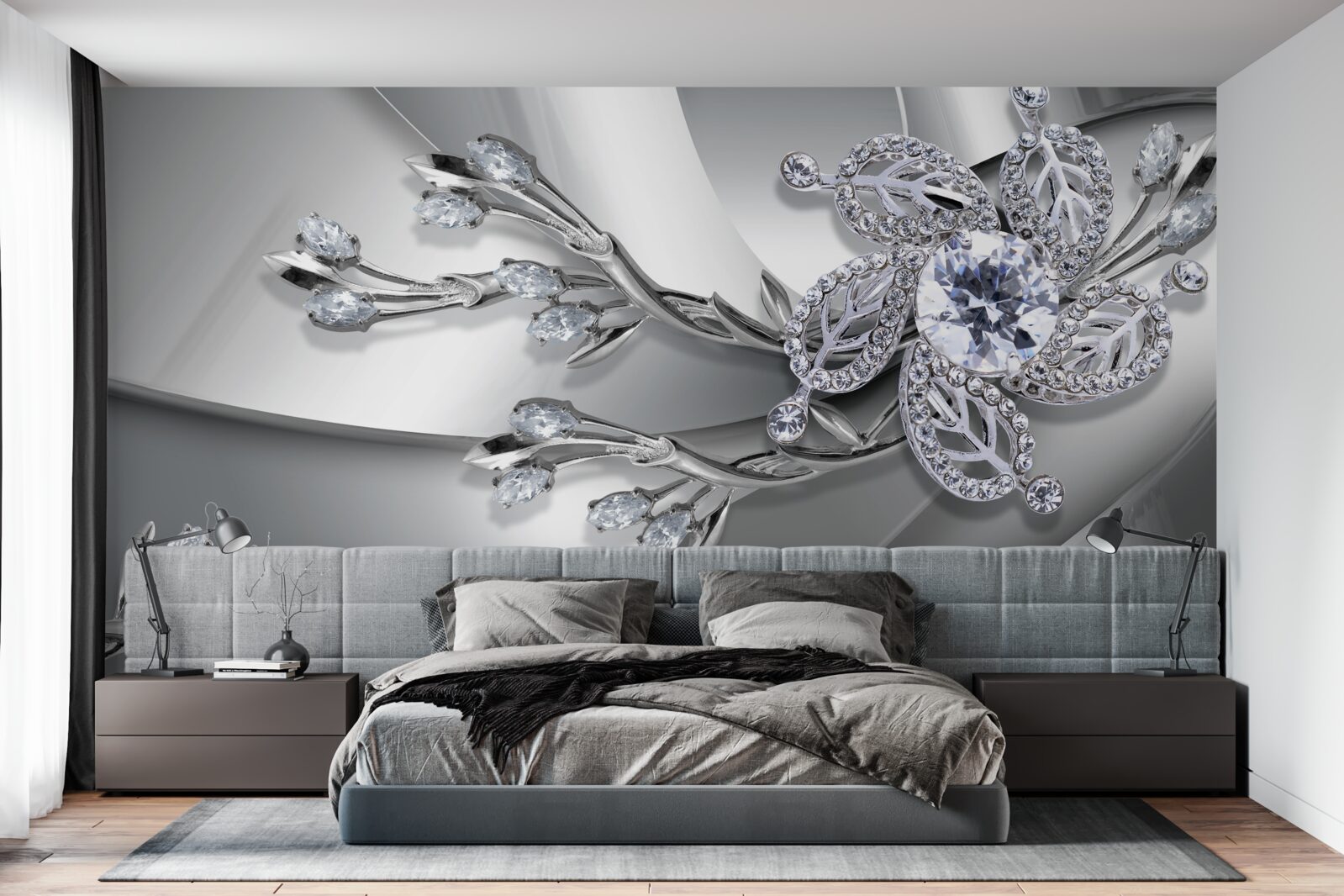 Fototapeta pączek i gałęzie wykonane z kamieni