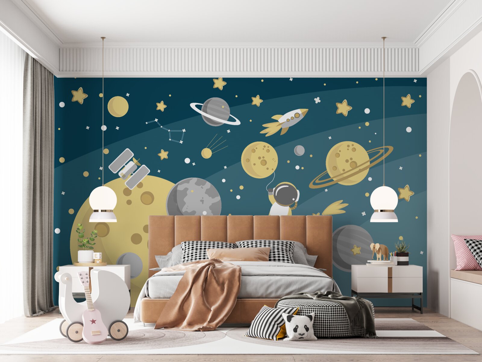 Fototapeta osobowość wśród różnorodności planet w kosmosie