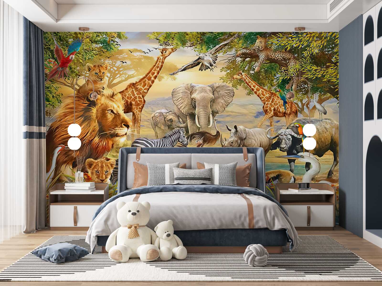 Fototapeta zwierzęta afryki w pobliżu stawu