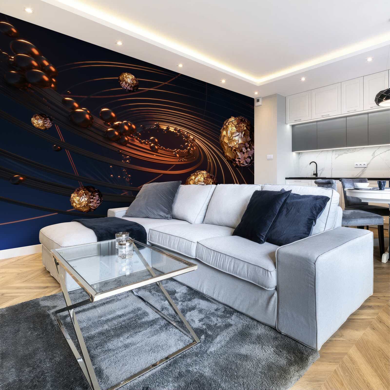 Fototapeta trajektorie rotacji piłek w abstrakcji