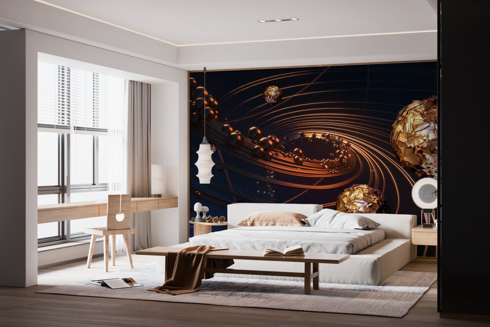 Fototapeta trajektorie rotacji piłek w abstrakcji