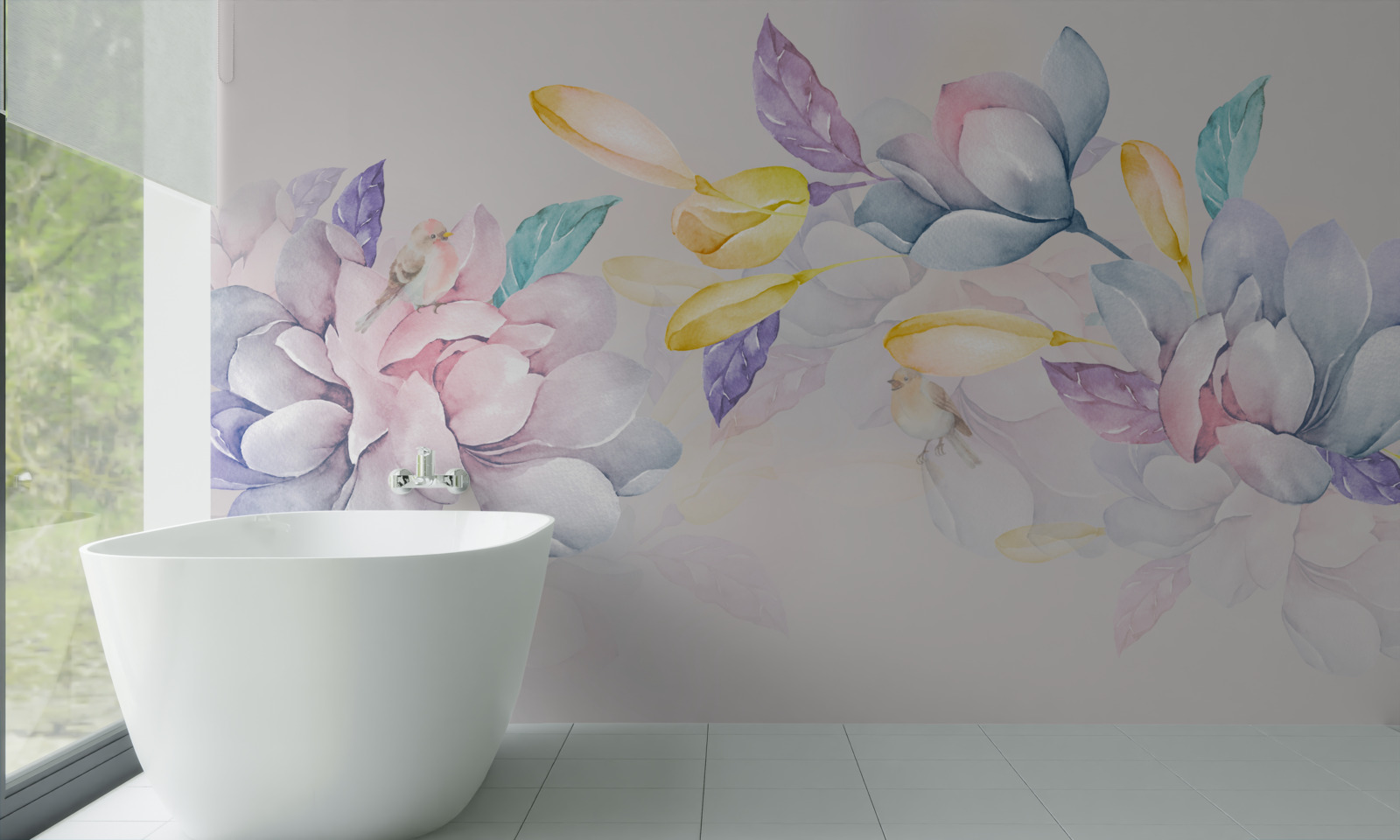 Fototapeta gałąź z jaskrawoczerwonymi kwiatami