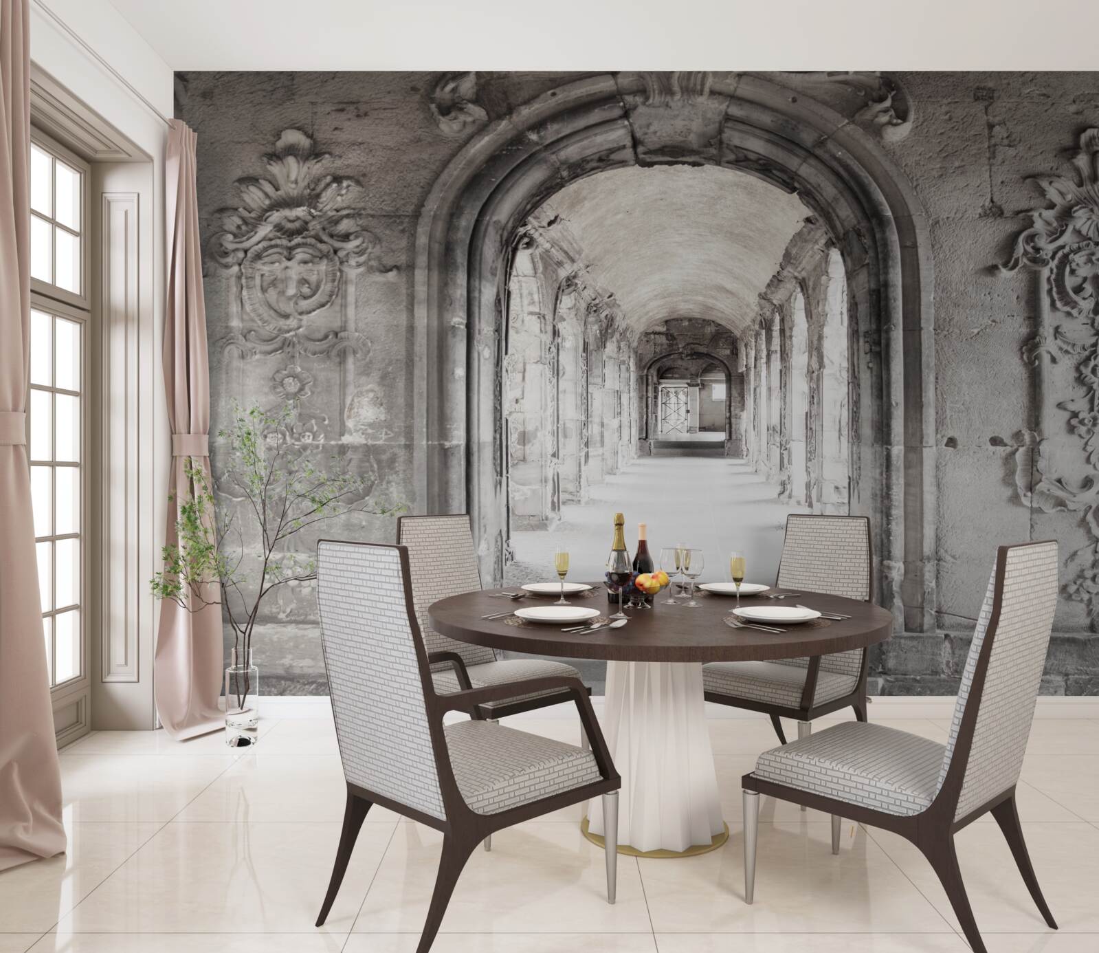 Fototapeta niekończące się gładkie łukowe formacje kamienne