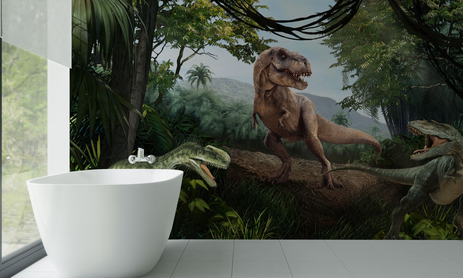 Fototapeta okres dinozaurów w strefie tropikalnej