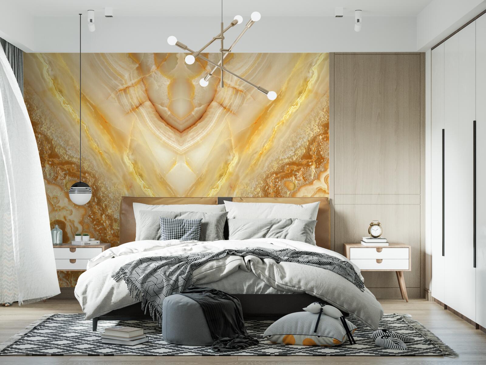 Fototapeta plasterek bursztynu na marmurowym tle