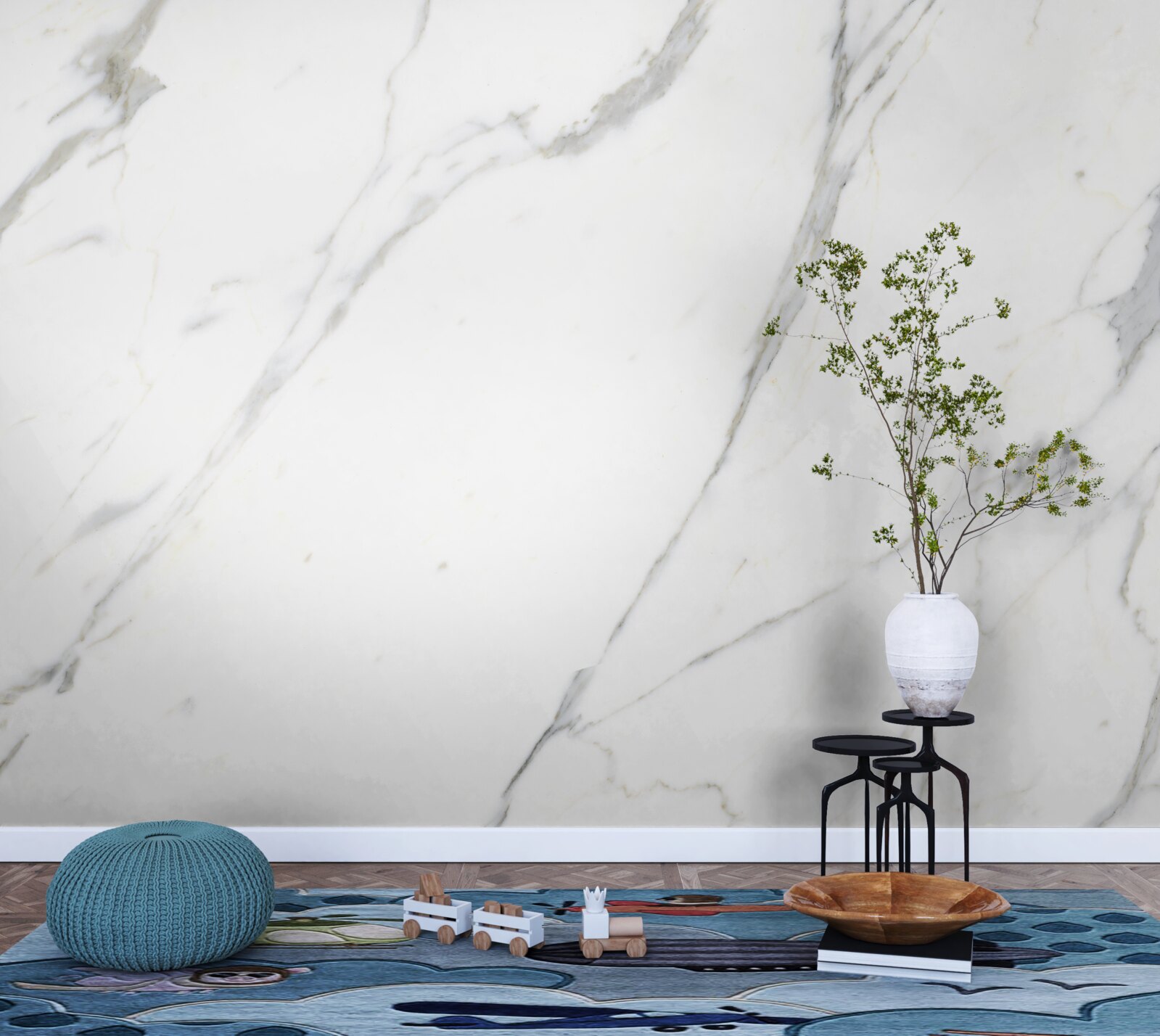 Fototapeta Śnieżnobiały marmur i wdzięcznie zakrzywione kontury