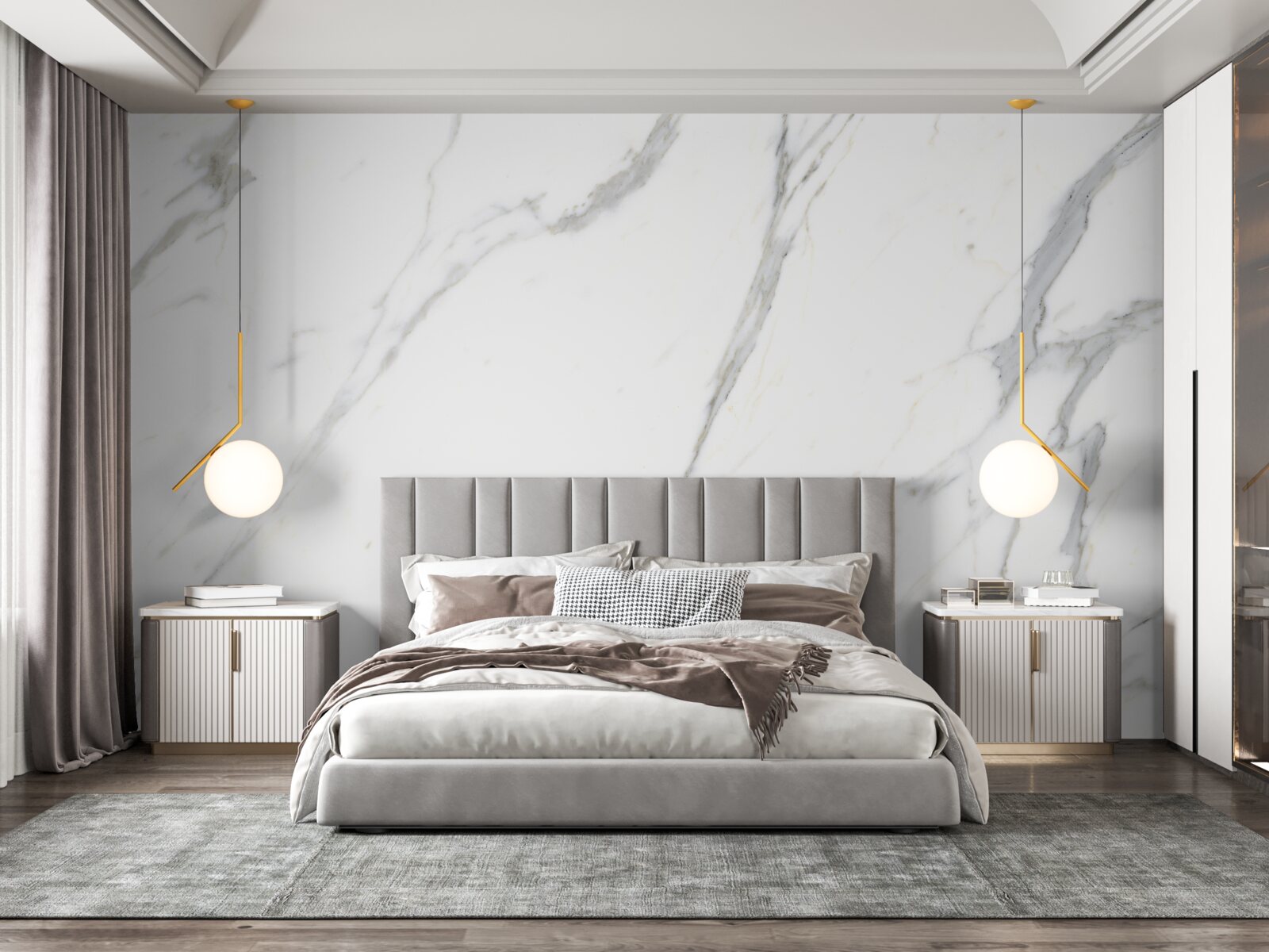 Fototapeta Śnieżnobiały marmur i wdzięcznie zakrzywione kontury