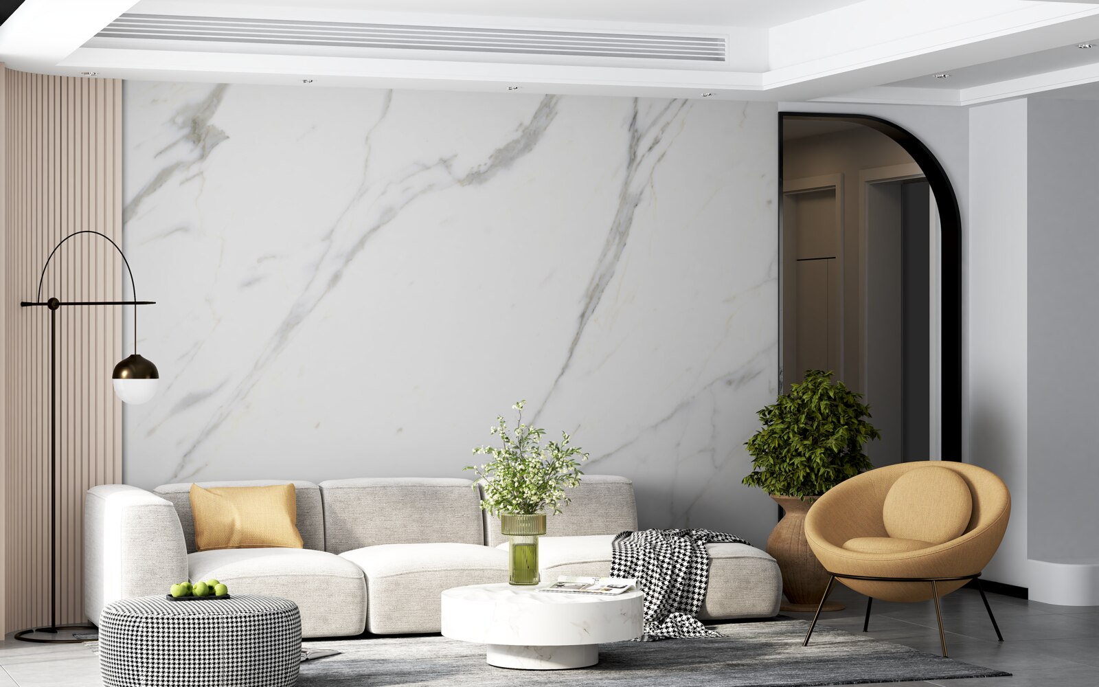 Fototapeta Śnieżnobiały marmur i wdzięcznie zakrzywione kontury